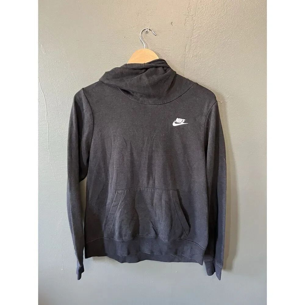 Nike Sportswear Athletic Womens Black Pullover Hooded Sweatshirt Size M